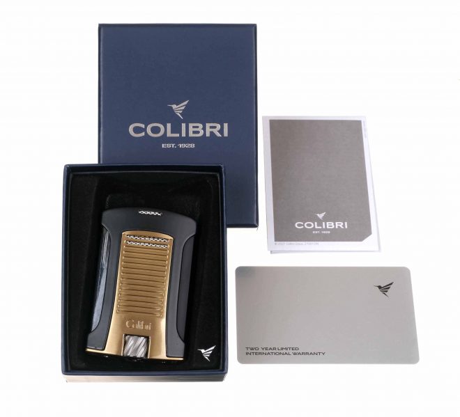 Зажигалка сигарная Colibri Daytona, черно-золотая LI770T16 - описание