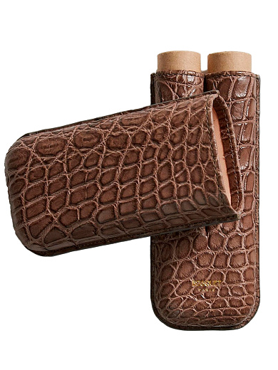 Футляр Bosquet Genuine Brown Crocodile Skin на 2 сигары - цена