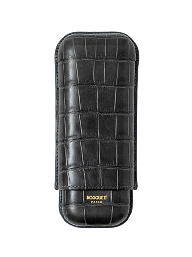 Футляр Bosquet Genuine Crocodile Grey на 2 сигары - фото