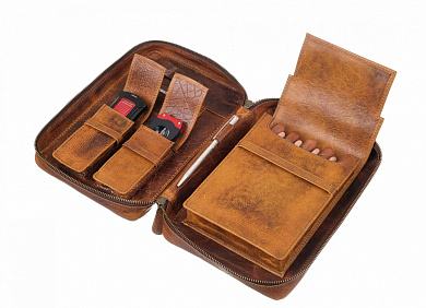 Сумка-хьюмидор P&A на 5 сигар C260-Tobacco - описание