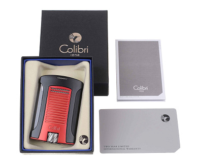 Зажигалка сигарная Colibri Daytona, черно-красная LI770T12 -