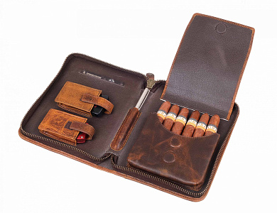 Сумка P&A на 6 сигар C251-Tobacco - описание