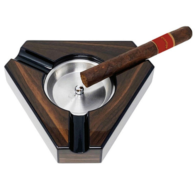 Пепельница Aficionado на 3 сигары Dark Maple & Black - цена