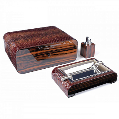 Набор сигарных аксессуаров Gentili SET-SV75-Croco-Dark - фото