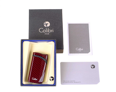 Зажигалка сигарная Colibri Falcon, красный карбон - подробнее