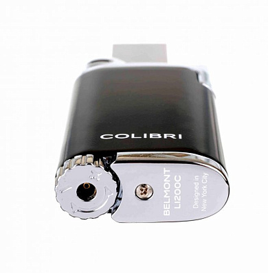 Зажигалка сигарная Colibri Belmont, черная-хром - описание