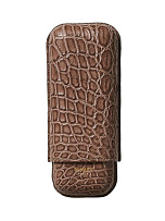 Футляр Bosquet Genuine Brown Crocodile Skin на 2 сигары - фото