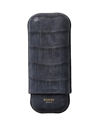 Футляр Bosquet Genuine Dark Gray Crocodile Skin на 2 сигары