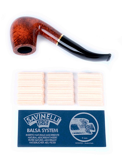 Фильтры для трубок 9 мм, бальсовые, Savinelli, 15 штук в пачке 101-065 - цена