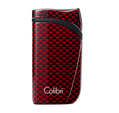Зажигалка сигарная Colibri Falcon, красный карбон - фото