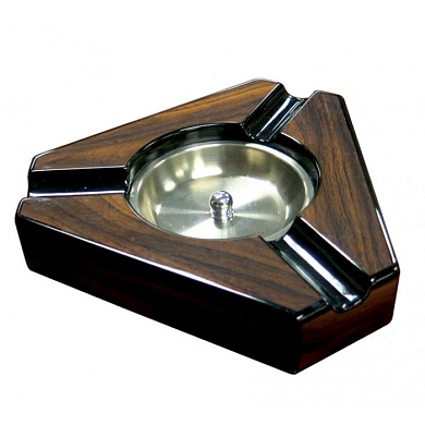 Пепельница Aficionado на 3 сигары Dark Maple & Black - фото