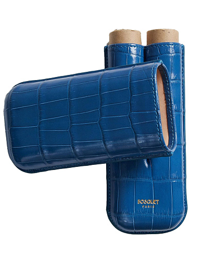 Футляр Bosquet Genuine Blue Crocodile Skin на 2 сигары - цена