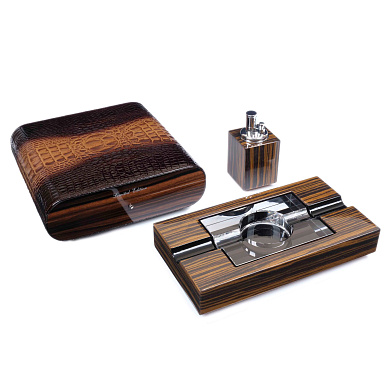 Набор сигарных аксессуаров Gentili SET-SV20-Croco-Dark-2 - фото