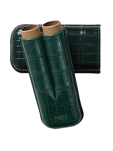 Футляр Bosquet Genuine Green Crocodile Skin на 2 сигары - цена