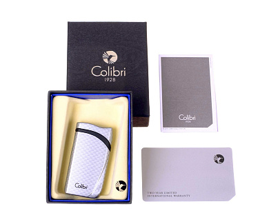 Зажигалка сигарная Colibri Falcon, серебристый карбон - отзывы