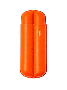 Футляр Bosquet Grained Calf Leather Orange на 2 сигары - фото