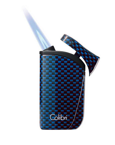 Зажигалка сигарная Colibri Falcon, синий карбон - цена