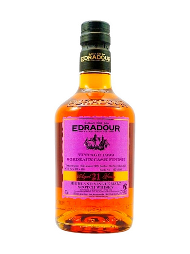 Виски "Edradour" 21 Years Old, Bordeaux Cask Finish, 1999 0.7 л - фото