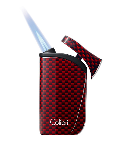 Зажигалка сигарная Colibri Falcon, красный карбон - цена
