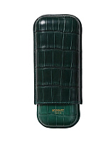 Футляр Bosquet Genuine Green Crocodile Skin на 2 сигары - фото