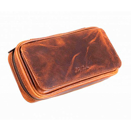 Сумка Ser Jacopo для 2 трубок и табака B030-Brown - фото