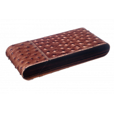 Футляр Gentili на 3 сигары SV3-Ebony-Struzzo - фото