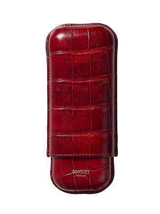 Футляр Bosquet Genuine Cherry deep Red Crocodile Skin на 2 сигары