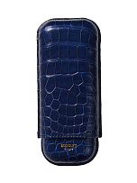 Футляр Bosquet Genuine Aquamarine Crocodile Skin на 2 сигары - фото