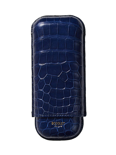 Футляр Bosquet Genuine Aquamarine Crocodile Skin на 2 сигары - фото