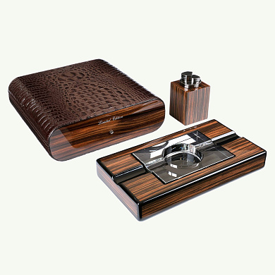 Набор сигарных аксессуаров Gentili SET-SV20-Croco-Dark - фото