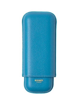 Футляр Bosquet Grained Calf Leather Bleu ciel на 2 сигары