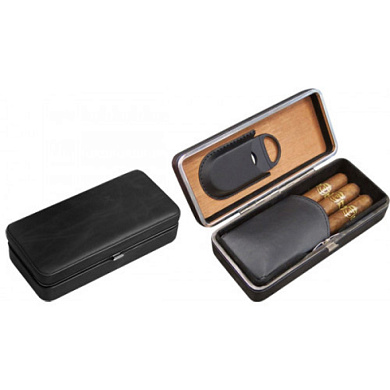 Футляр для 3 сигар Aficionado Cigar Leather Case LCFC/BLK - цена