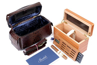 Хьюмидор-саквояж Gentili El Inseparable SV15-Croco-Brown - подробнее