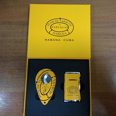 Подарочный комплект PARTAGAS, гильотина и зажигалка - фото