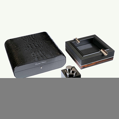 Набор сигарных аксессуаров Gentili SET-SV20-Croco-Black - фото
